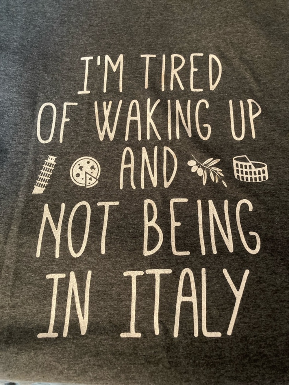 ⭐️⭐️ Port and Company Charcoal Gray V-Neck Tee with White Italy Graphic - XXL - Picture 4 of 6